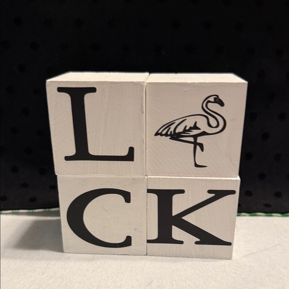 White Block Decor with 4 Designs and 4 words - Picture 10 of 13